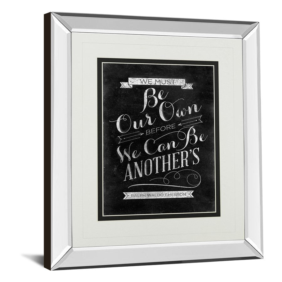 Classy Living Be Our Own Wall Art 34x40in | Transitional Mirrored Frame with Inspirational Quote | Living Room & Office Decor | 34 x 40 x | Model DM5395MF