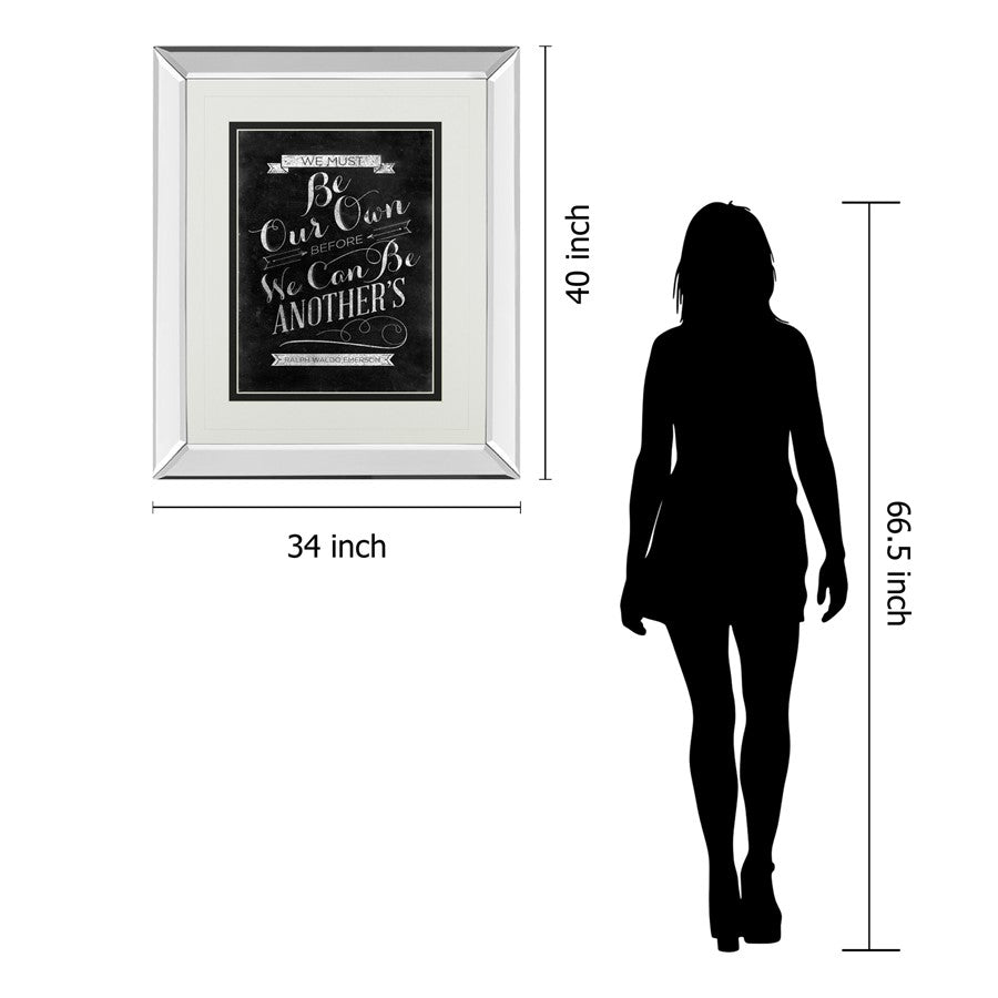 Classy Living Be Our Own Wall Art 34x40in | Transitional Mirrored Frame with Inspirational Quote | Living Room & Office Decor | 34 x 40 x | Model DM5395MF