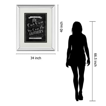 Classy Living Be Our Own Wall Art 34x40in | Transitional Mirrored Frame with Inspirational Quote | Living Room & Office Decor | 34 x 40 x | Model DM5395MF