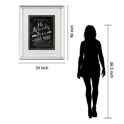 Classy Living No Remedy 34x40in Wall Art | Transitional Mirrored Frame Graphic Art | Living Room & Office Inspirational Decor | 34 x 40 x | Model DM5396MF