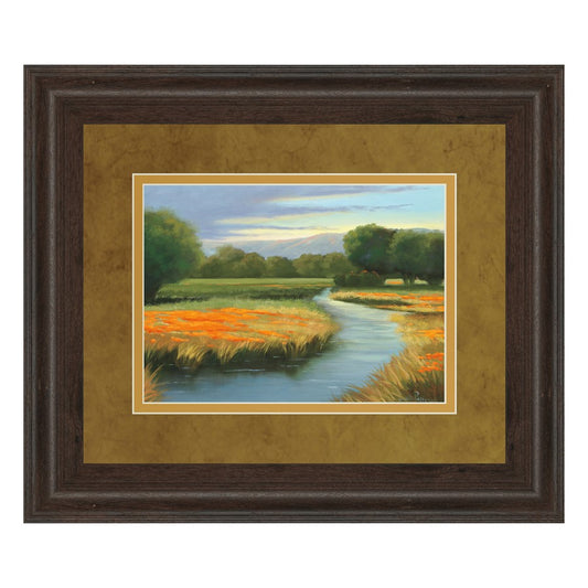 Classy Living California Orange Wall Art 40x34in | Contemporary Framed Print, Cinnamon Mocha MDF Frame | Living Room & Office Decor | 40 x | Model DM5404