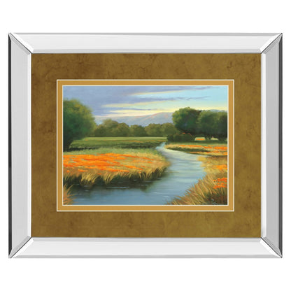 Classy Living California Orange 40x34in Wall Art | Contemporary Mirrored Frame and Double Matting | Living Room & Office Decor | 3 x 40 x | Model DM5404MF