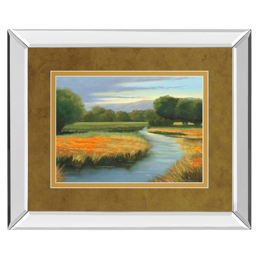 Classy Living California Orange 40x34in Wall Art | Contemporary Mirrored Frame and Double Matting | Living Room & Office Decor | 3 x 40 x | Model DM5404MF