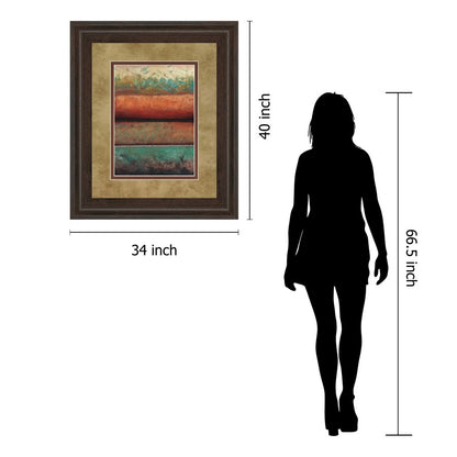 Classy Living Layered Horizons 34x40in Wall Art | Contemporary Cinnamon Mocha MDF Frame | Living Room & Office Statement Piece | 34 x 40 x | Model DM5406