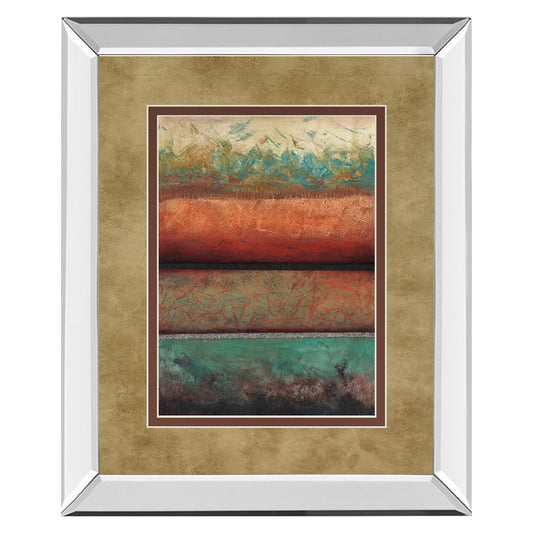 Classy Living Layered Horizons 34x40in Wall Art | Contemporary Mirrored Frame and Paper Print | Living Room & Office Decor | 34 x 40 x 3 | Model DM5406MF