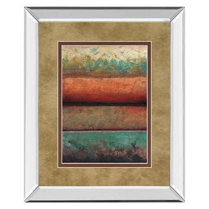 Classy Living Layered Horizons 34x40in Wall Art | Contemporary Mirrored Frame and Paper Print | Living Room & Office Decor | 34 x 40 x 3 | Model DM5406MF