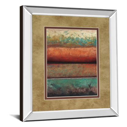 Classy Living Layered Horizons 34x40in Wall Art | Contemporary Mirrored Frame and Paper Print | Living Room & Office Decor | 34 x 40 x 3 | Model DM5406MF