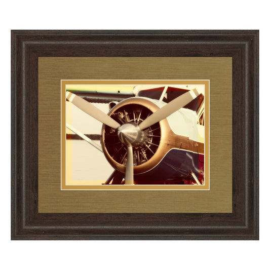 Classy Living Vintage Propeller Wall Art 40x34in | Contemporary Cinnamon Mocha MDF Frame | Living Room & Office Decor | 40 x 34 x 1 in | Model DM5416