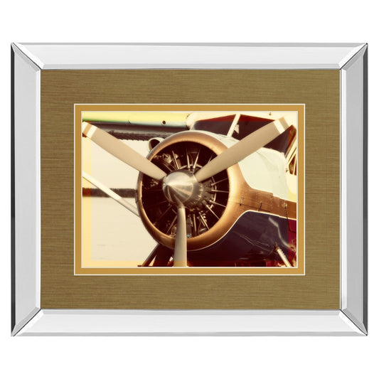 Classy Living Vintage Propeller Wall Art 40x34in | Contemporary Mirrored Frame | Living Room & Office Focal Point | 40 x 34 x 3 in | Model DM5416MF