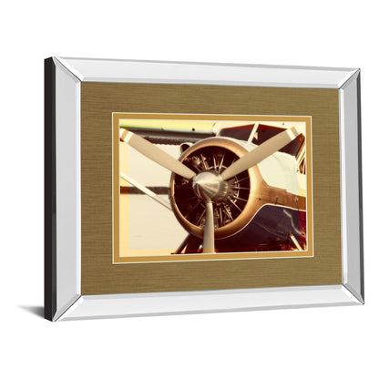 Classy Living Vintage Propeller Wall Art 40x34in | Contemporary Mirrored Frame | Living Room & Office Focal Point | 40 x 34 x 3 in | Model DM5416MF
