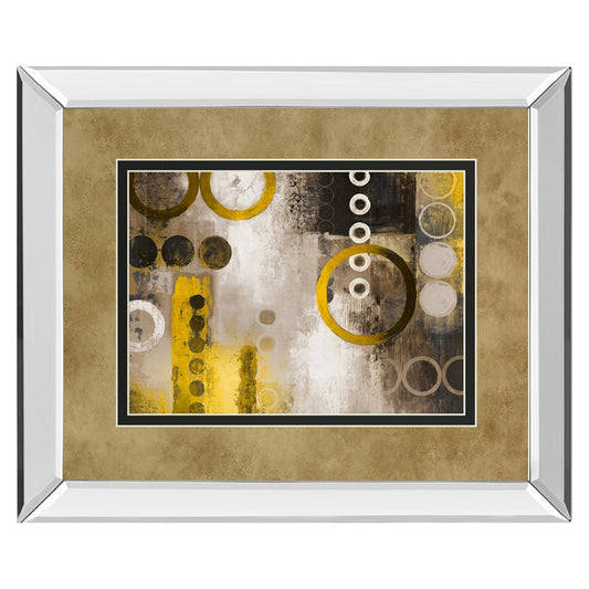 Classy Living Liberated Circles 40x34in Wall Art | Contemporary Mirrored Frame Multicolor Abstract | Living Room & Office Decor | 40 x 34 | Model DM5418MF