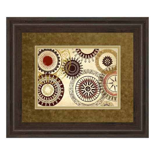 Classy Living Timeless Circles 40x34in Wall Art | Antique/Vintage Multicolor Paper on MDF Frame | Living Room & Office Decor | 40 x 34 x 1 | Model DM5419
