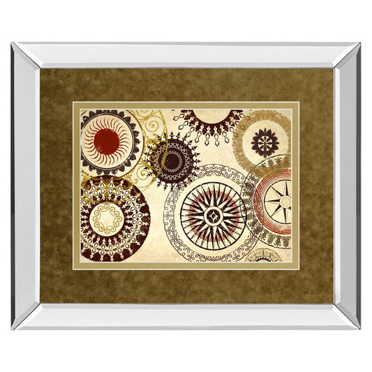 Classy Living Timeless Circles Wall Art 40x34in | Antique/Vintage Mirrored Frame Multicolor Paper | Living Room & Office Statement Piece | Model DM5419MF