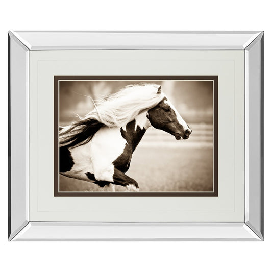 Classy Living Gypsies Pride 40x34in Wall Art | Contemporary Mirrored Frame and Sepia Horse Print | Living Room & Office Decor | 3 x 40 x | Model DM5423MF