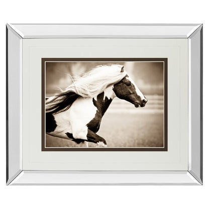 Classy Living Gypsies Pride 40x34in Wall Art | Contemporary Mirrored Frame and Sepia Horse Print | Living Room & Office Decor | 3 x 40 x | Model DM5423MF