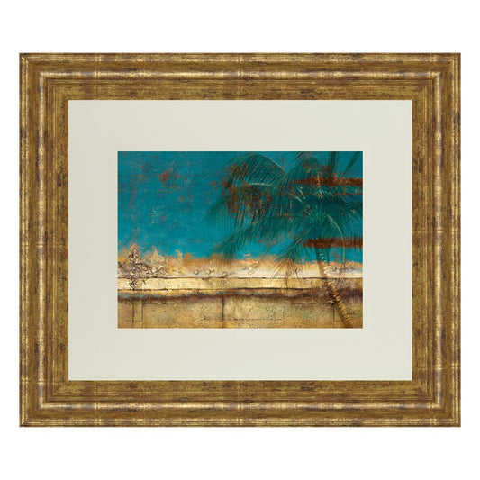 Classy Living Golden Shore Palm Wall Art 40x34in | Contemporary Gilded Frame Mixed Media | Living Room & Bedroom Coastal Decor | 40 x 34 x | Model DM5425