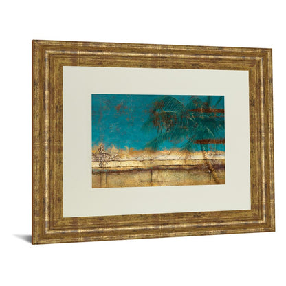 Classy Living Golden Shore Palm Wall Art 40x34in | Contemporary Gilded Frame Mixed Media | Living Room & Bedroom Coastal Decor | 40 x 34 x | Model DM5425