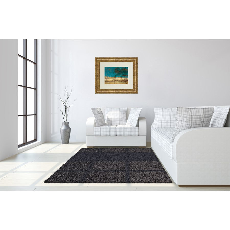 Classy Living Golden Shore Palm Wall Art 40x34in | Contemporary Gilded Frame Mixed Media | Living Room & Bedroom Coastal Decor | 40 x 34 x | Model DM5425