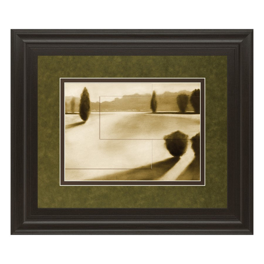 Classy Living Serene Landscape Wall Art 40x34in | Contemporary Dark Chocolate MDF Frame with Glass | Living Room & Office Decor | 40 x 34 x | Model DM5433