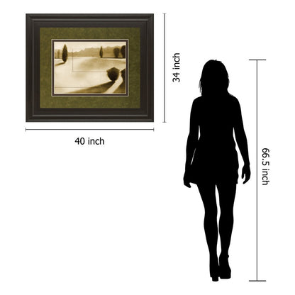 Classy Living Serene Landscape Wall Art 40x34in | Contemporary Dark Chocolate MDF Frame with Glass | Living Room & Office Decor | 40 x 34 x | Model DM5433