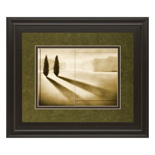 Classy Living Cyprus Eclipse 40x34in Wall Art | Contemporary Graphic Art on Paper in Dark Chocolate MDF Frame | Living Room & Office Decor | Model DM5434