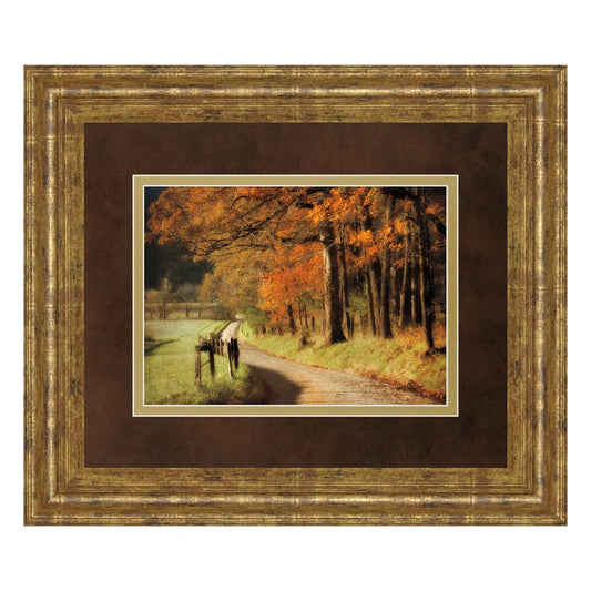 Classy Living Autumn Road Wall Art 40x34in | Country/Farmhouse Gilded Radiance Frame | Living Room & Office Decor | 40 x 34 x 1 in | Model DM5441