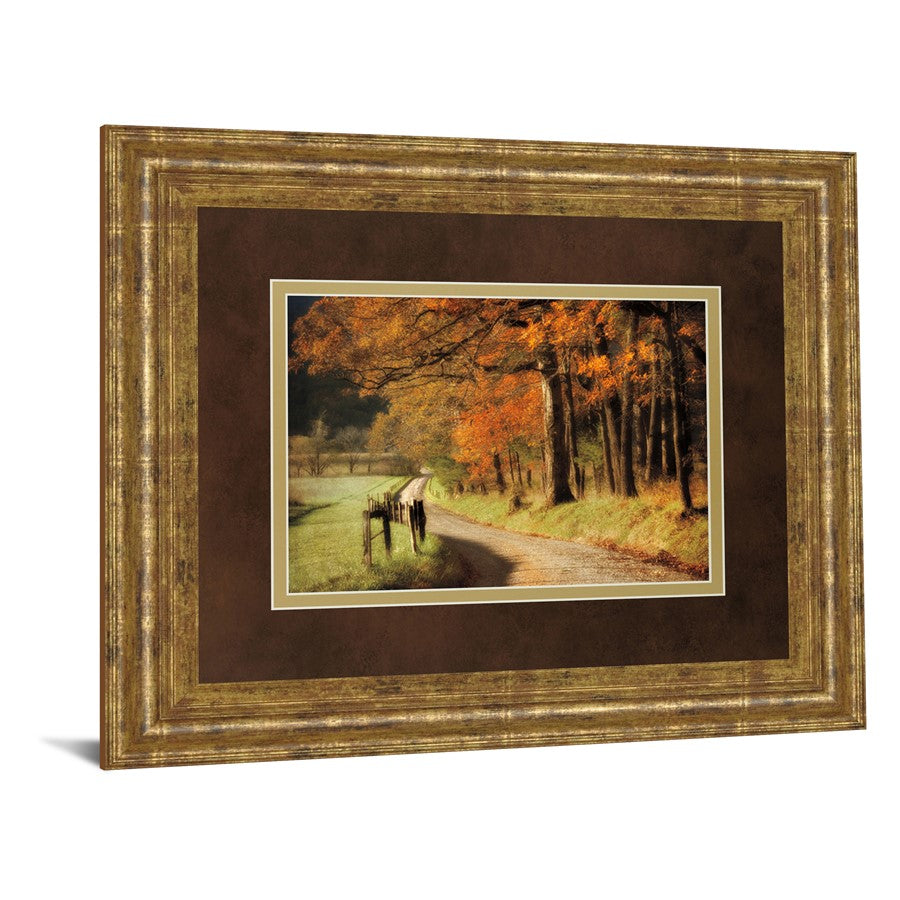 Classy Living Autumn Road Wall Art 40x34in | Country/Farmhouse Gilded Radiance Frame | Living Room & Office Decor | 40 x 34 x 1 in | Model DM5441