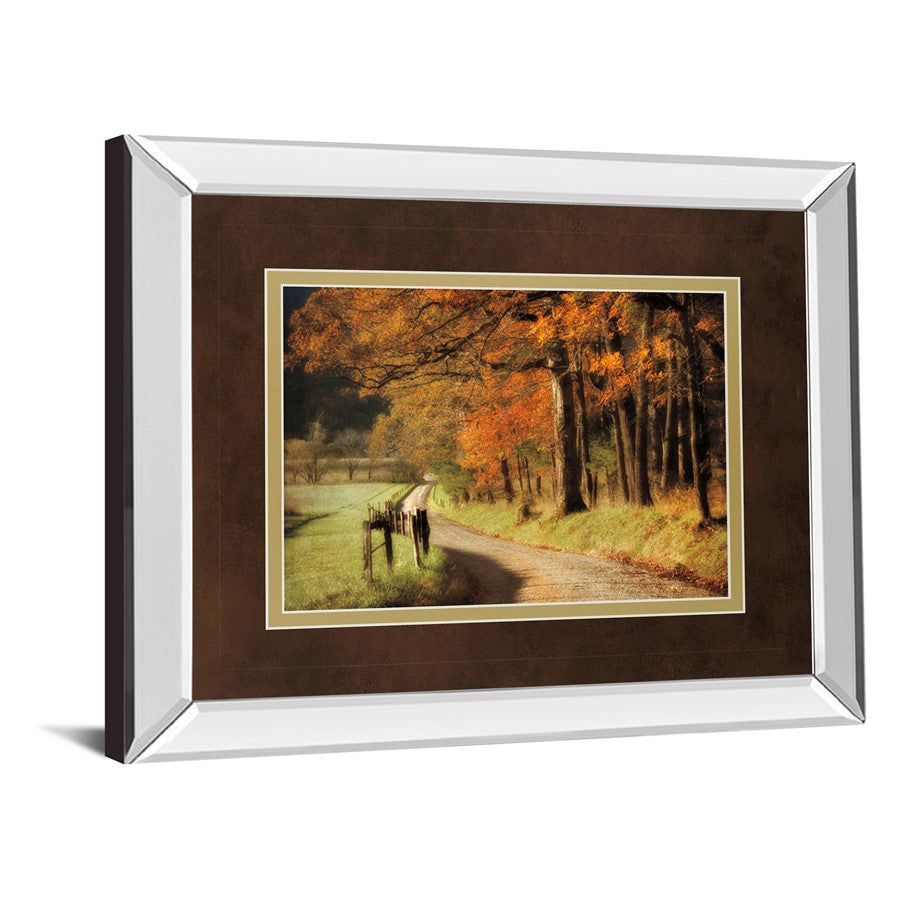 Classy Living Autumn Road 40x34in Wall Art | Country/Farmhouse Mirrored Frame and Double Matting | Living Room & Office Decor | 3 x 40 x | Model DM5441MF