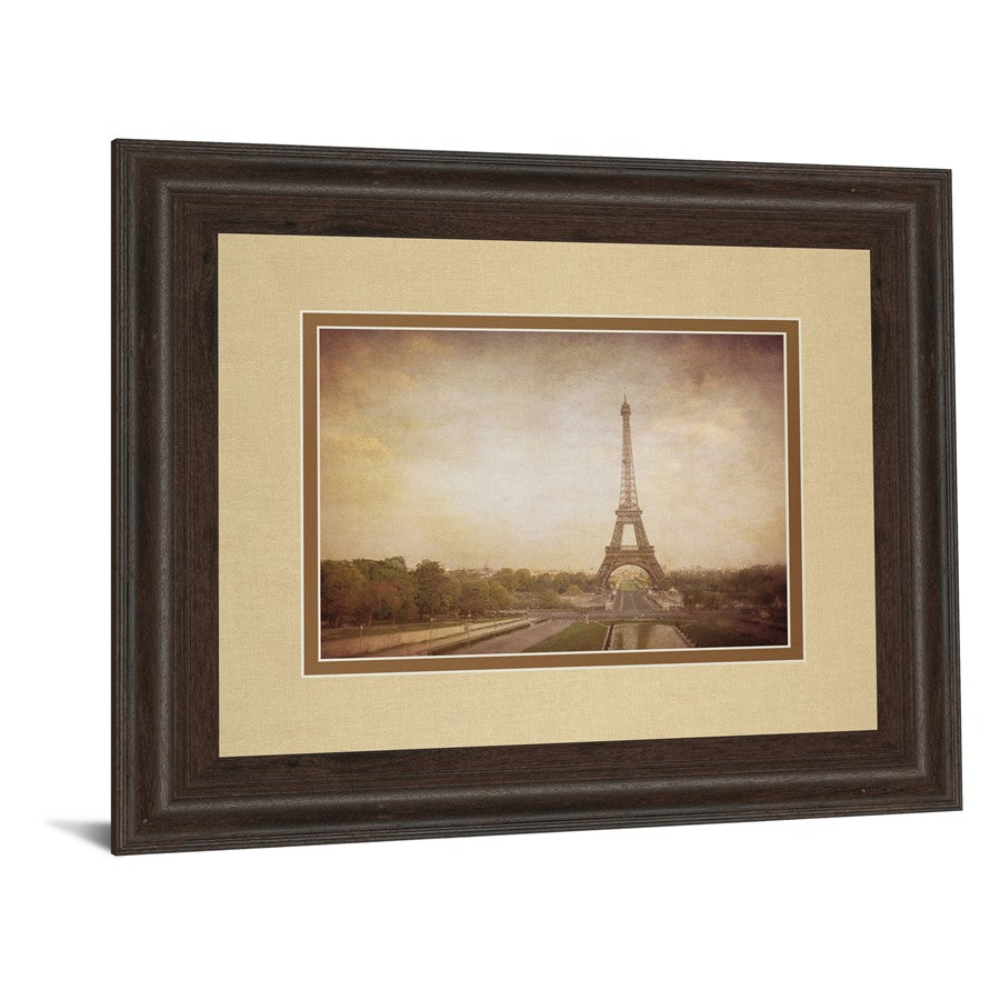 Classy Living Eiffel Reverie Wall Art 40x34in | Contemporary Framed Print in Cinnamon Mocha | Living Room, Office & Study Decor | 40 x 34 x | Model DM5442