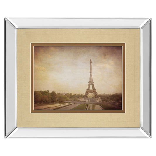 Classy Living Eiffel Reverie 40x34in Wall Art | Contemporary Mirrored Frame Parisian Decor | Living Room & Office Statement Piece | 3 x | Model DM5442MF