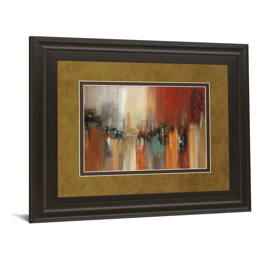 Classy Living Urban Rhythm 40x34in Wall Art | Contemporary Abstract Cityscape in Dark Chocolate Frame | Living Room & Office Focal Point | Model DM5443
