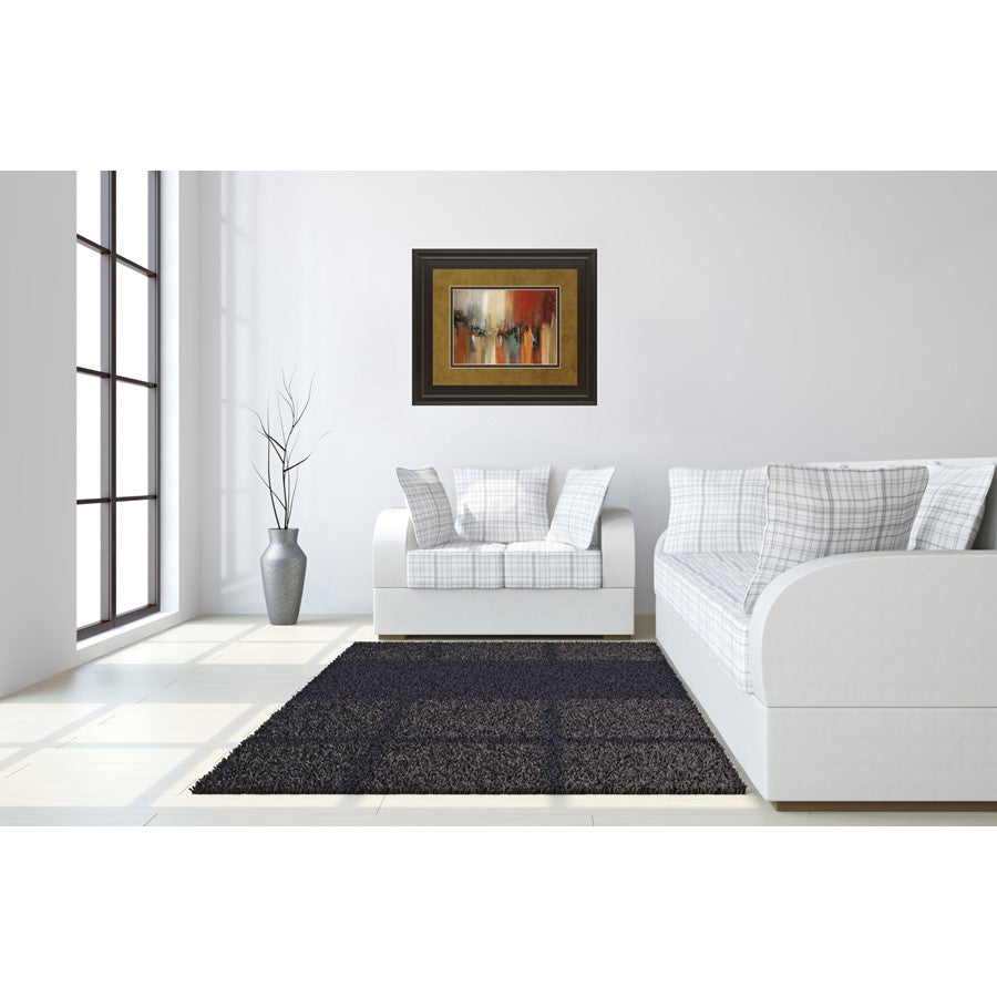 Classy Living Urban Rhythm 40x34in Wall Art | Contemporary Abstract Cityscape in Dark Chocolate Frame | Living Room & Office Focal Point | Model DM5443