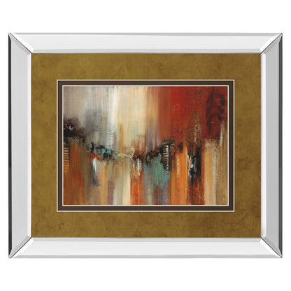 Classy Living Urban Rhythm 40x34 Wall Art | Contemporary Mirrored Frame Abstract Cityscape | Living Room & Office Decor | 40 x 34 x 3 in | Model DM5443MF