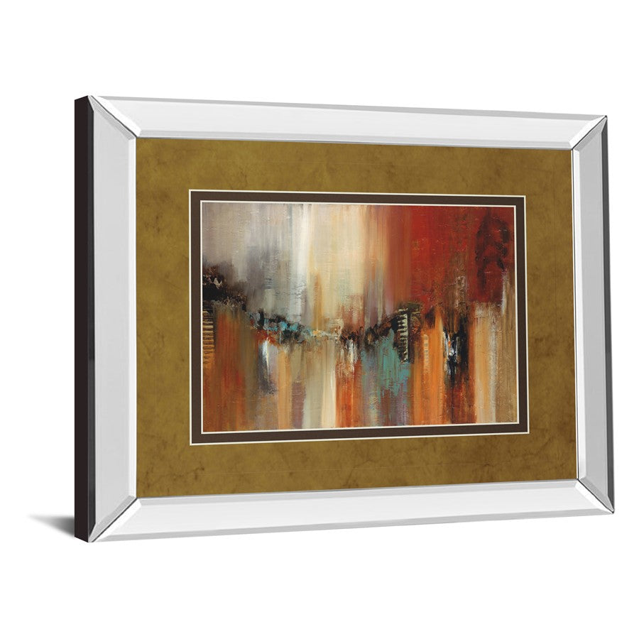 Classy Living Urban Rhythm 40x34 Wall Art | Contemporary Mirrored Frame Abstract Cityscape | Living Room & Office Decor | 40 x 34 x 3 in | Model DM5443MF