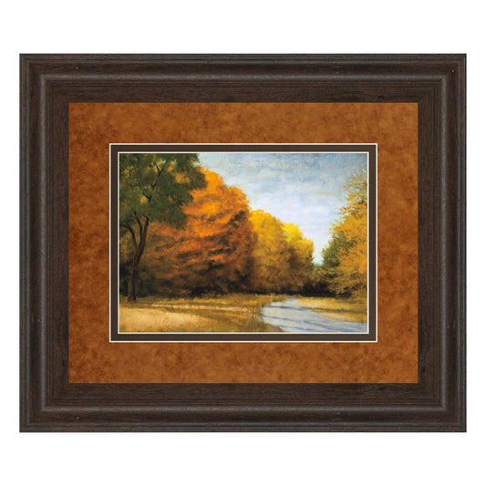 Classy Living Evening Walk Wall Art 40x34in | Transitional Framed Print in Cinnamon Mocha MDF | Living Room & Office Decor | 40 x 34 x 1 in | Model DM5448