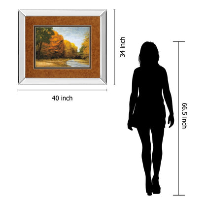 Classy Living Evening Walk 40x34in Wall Art | Transitional Mirrored Frame Landscape | Living Room & Bedroom Focal Point | 40 x 34 x 3 in | Model DM5448MF