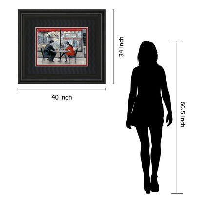 Classy Living Quiet Connection 40x34in Wall Art | Contemporary Midnight Aura Framed Print | Living Room & Office Decor | 40 x 34 x 1 in | Model DM5453