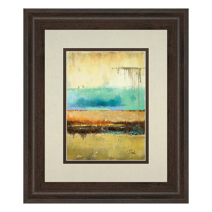 Classy Living Rain I Wall Art 34x40in | Contemporary Abstract Teal Gold Cinnamon Mocha | Living Room & Office Decor | 34 x 40 x 1 in | Model DM5462