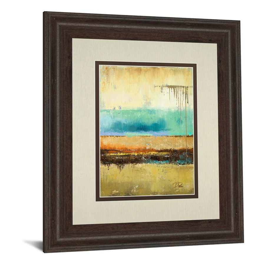 Classy Living Rain I Wall Art 34x40in | Contemporary Abstract Teal Gold Cinnamon Mocha | Living Room & Office Decor | 34 x 40 x 1 in | Model DM5462