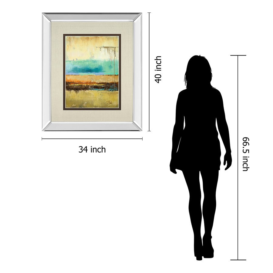 Classy Living Rain I Wall Art 34x40in | Contemporary Abstract Mixed Media with Mirrored Frame | Living Room & Bedroom Decor | 3 x 34 x 40 | Model DM5462MF