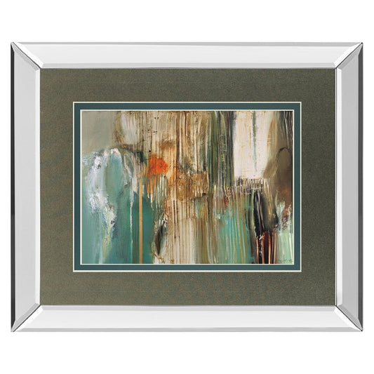 Classy Living Textured Abstraction Wall Art 40x34in | Contemporary Mixed Media on Paper with Mirrored Frame | Living Room & Office Decor | Model DM5465MF