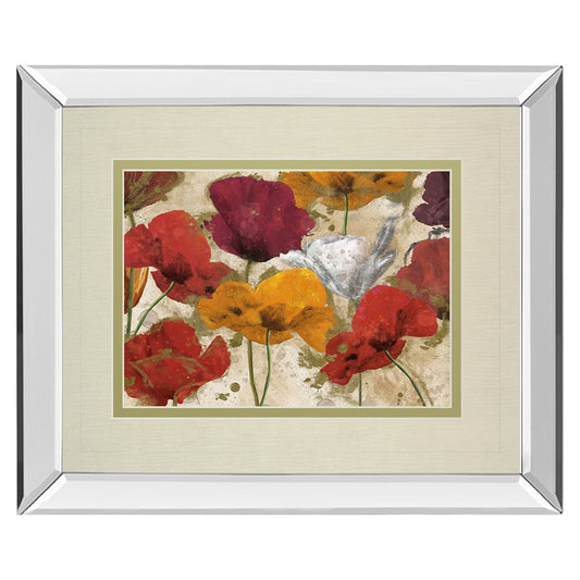 Classy Living Floral Symphony 40x34in Wall Art | Transitional Multicolor Mirrored Frame | Living Room, Bedroom & Office Decor | 40 x 34 x | Model DM5469MF