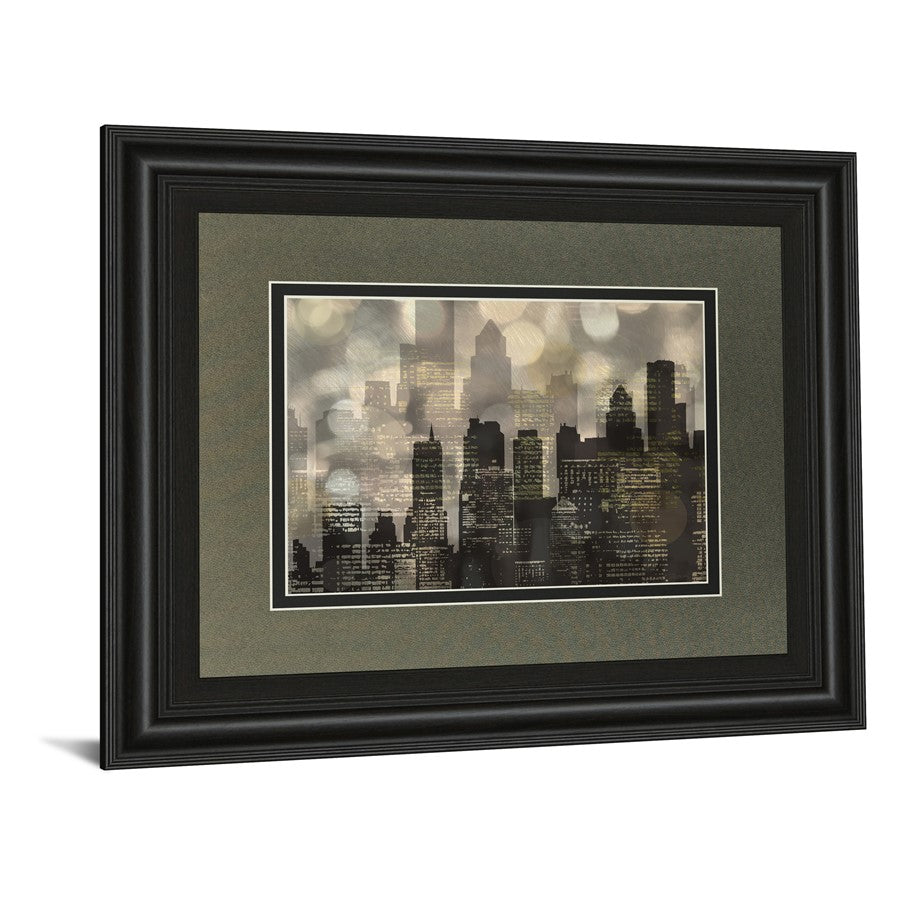 Classy Living City Lights Wall Art 40x34in | Transitional Multicolor Cityscape on Paper | Living Room & Office Decor | 40 x 34 x 1 in | Model DM5470