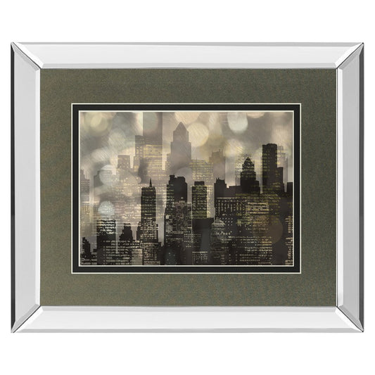 Classy Living City Lights 40x34in Mirrored Wall Art | Transitional Multicolor Graphic Art | Living Room & Office Decor | 3 x 40 x 34 in | Model DM5470MF