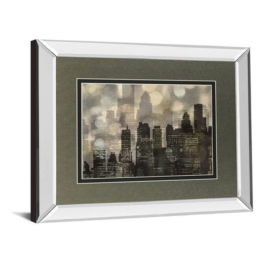 Classy Living City Lights 40x34in Mirrored Wall Art | Transitional Multicolor Graphic Art | Living Room & Office Decor | 3 x 40 x 34 in | Model DM5470MF