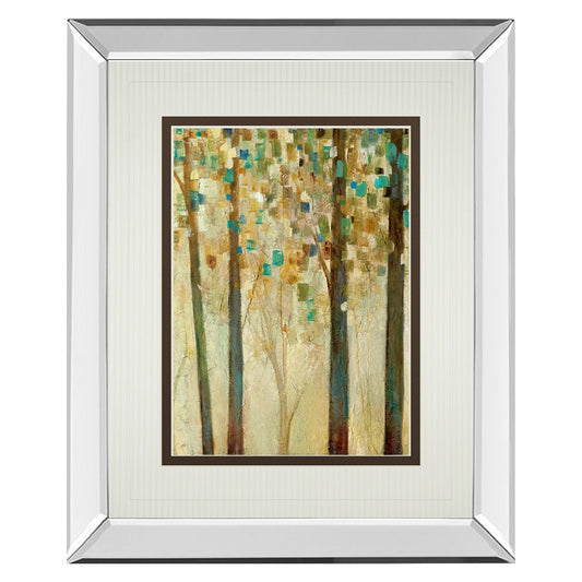 Classy Living Sunlit Forest 34x40in Wall Art | Contemporary Multicolor Abstract on Mirrored Frame | Living Room & Office Decor | 34 x 40 | Model DM5471MF