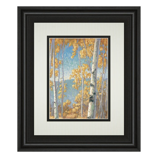 Classy Living Honey Birch II 34x40in Wall Art | Transitional Framed Print in Midnight Aura MDF Frame | Living Room & Bedroom Decor | 1 x 34 | Model DM5478