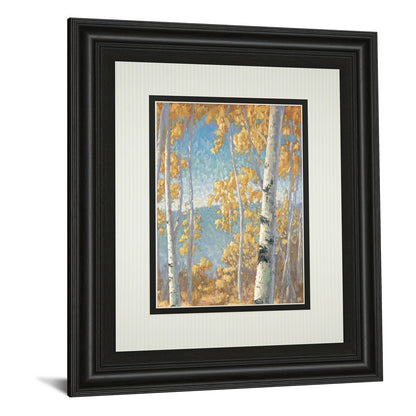Classy Living Honey Birch II 34x40in Wall Art | Transitional Framed Print in Midnight Aura MDF Frame | Living Room & Bedroom Decor | 1 x 34 | Model DM5478