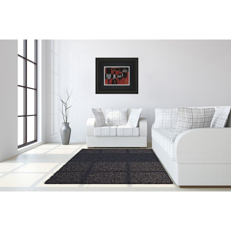 Classy Living Wine Elegance Wall Art 40x34in | Contemporary Graphic Art on Paper in Midnight Aura MDF Frame | Dining Room & Kitchen Decor | Model DM5491