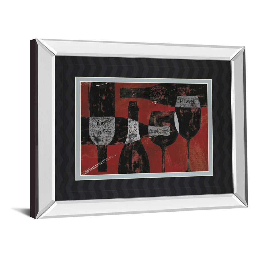 Classy Living Wine Elegance Wall Art 40x34in | Contemporary Mirrored Frame Graphic Art | Dining Room & Kitchen Decor | 3 x 40 x 34 in | Model DM5491MF